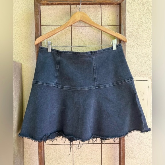 Free People We The Free Black Denim Skirt - Picture 2 of 5